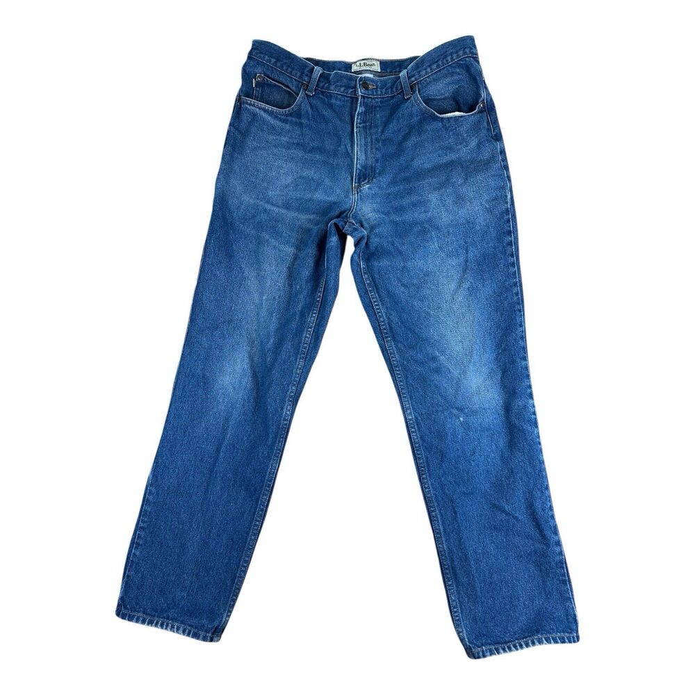 LL Bean Classic Fit Jeans Mens 38x32 Blue 100% Cotton Pants (35x30)
